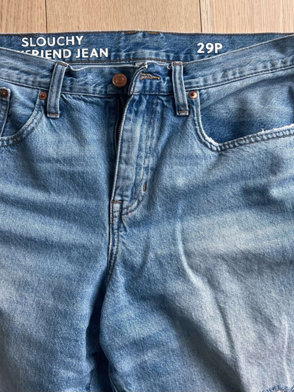 J. Crew Slouchy Distressed Boyfriend Jeans. Size 29P - Picture 6 of 10